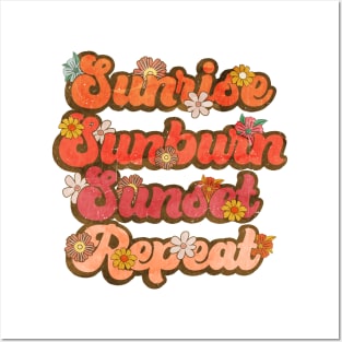 Sunrise Sunburn Sunset Repeat Posters and Art